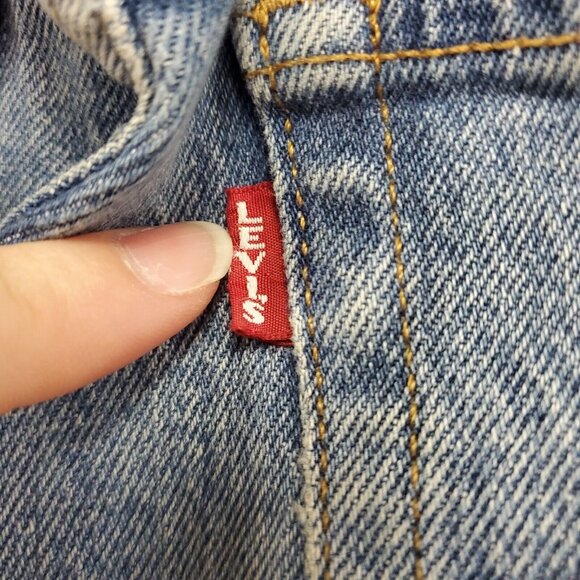 Levis Womens Ribcage Straight Leg Jeans Size 27 Blue Denim Button Fly - Picture 3 of 14